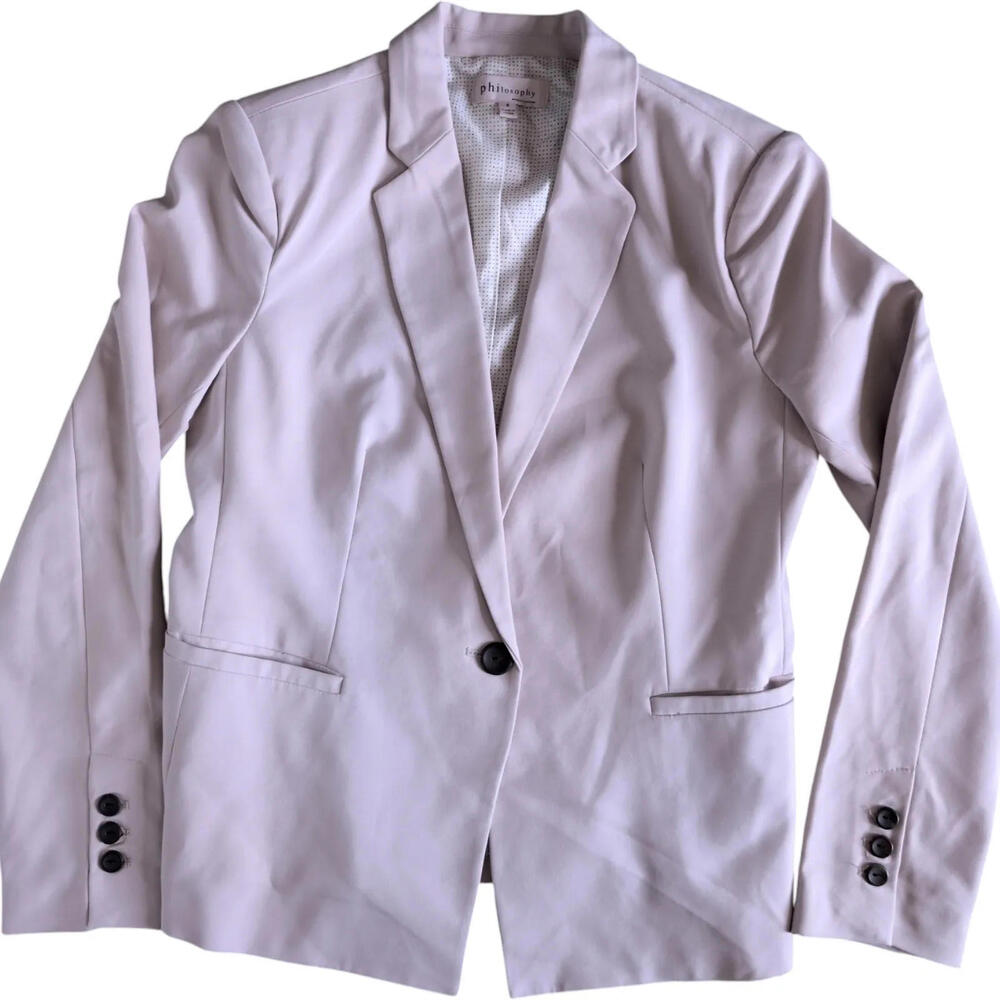 Pleione Light Pink Single-Button Notch Lapel Blazer